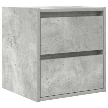 Wall-Mounted Bedside Cabinet in Concrete Grey - 38x34x40 cm