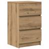 Stylish 3 Drawer Bedside Cabinets - Artisan Oak, 2 pcs | HipoMarket