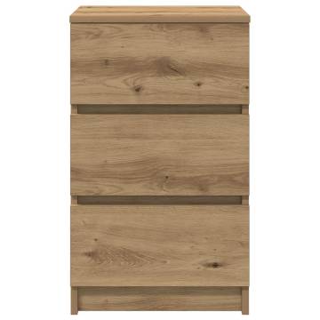 Stylish 3 Drawer Bedside Cabinets - Artisan Oak, 2 pcs | HipoMarket