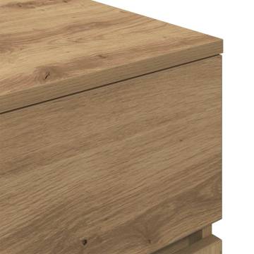 Stylish 3 Drawer Bedside Cabinets - Artisan Oak, 2 pcs | HipoMarket