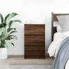 Stylish Brown Oak Bedside Cabinet with 3 Drawers - HipoMarket