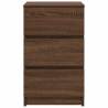 Stylish Brown Oak Bedside Cabinet with 3 Drawers - HipoMarket