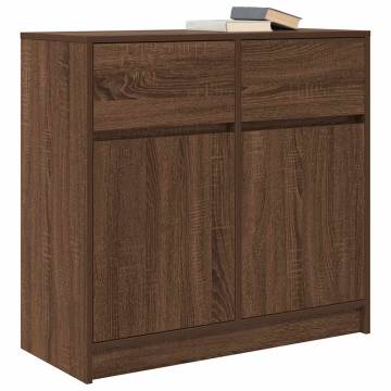 Brown Oak Sideboard with Drawer - Engineered Wood Storage