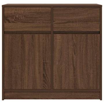 Brown Oak Sideboard with Drawer - Engineered Wood Storage