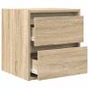 Sonoma Oak Wall-Mounted Bedside Cabinet - 38x34x40 cm