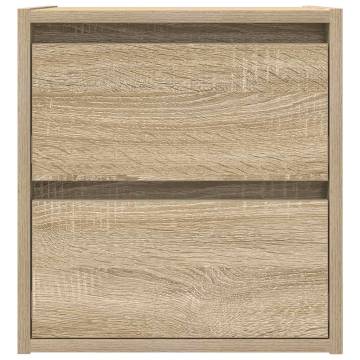 Sonoma Oak Wall-Mounted Bedside Cabinet - 38x34x40 cm