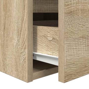 Sonoma Oak Wall-Mounted Bedside Cabinet - 38x34x40 cm