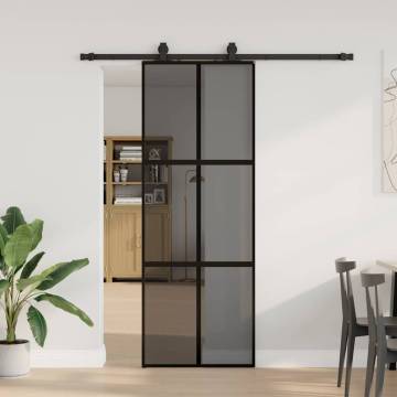 Stylish Sliding Door with Black Hardware Set - 76x205 cm