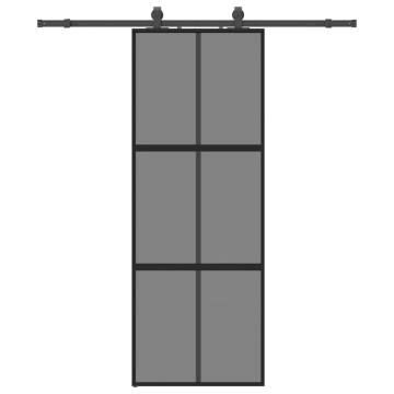 Stylish Sliding Door with Black Hardware Set - 76x205 cm