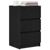 Stylish Black Bedside Cabinets with 3 Drawers - Set of 2