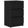 Stylish Black Bedside Cabinets with 3 Drawers - Set of 2