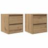 Wall-Mounted Bedside Cabinets - Artisan Oak - 2 pcs