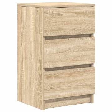 Stylish Bedside Cabinet with 3 Drawers - Sonoma Oak 39x35x65 cm