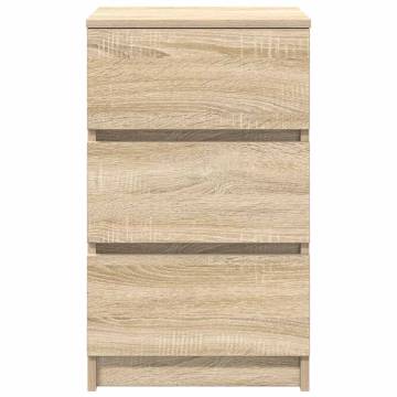 Stylish Bedside Cabinet with 3 Drawers - Sonoma Oak 39x35x65 cm