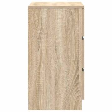 Stylish Bedside Cabinet with 3 Drawers - Sonoma Oak 39x35x65 cm