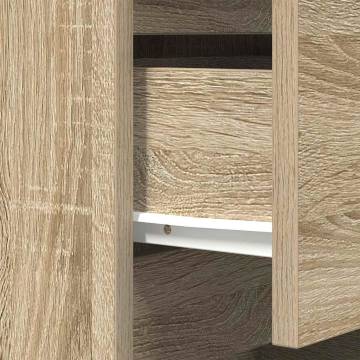 Stylish Bedside Cabinet with 3 Drawers - Sonoma Oak 39x35x65 cm