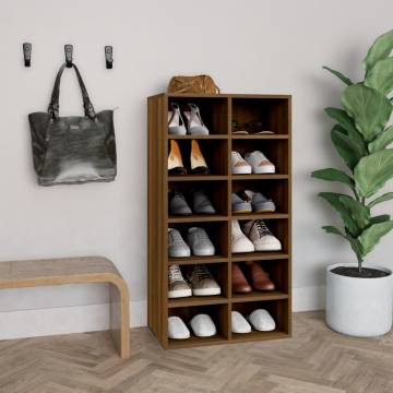 Stylish Brown Oak Shoe Rack - 54x34x100.5 cm | Hipo Market