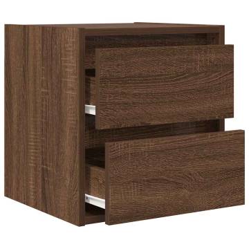 Wall-mounted Bedside Cabinet Brown Oak | Stylish Storage Solution