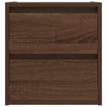 Wall-mounted Bedside Cabinet Brown Oak | Stylish Storage Solution