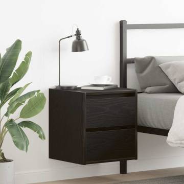 Wall-mounted Bedside Cabinets - 2 pcs Black Oak - Stylish Storage