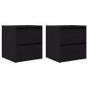 Wall-mounted Bedside Cabinets - 2 pcs Black Oak - Stylish Storage