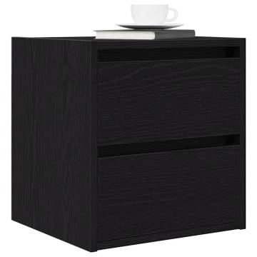 Wall-mounted Bedside Cabinets - 2 pcs Black Oak - Stylish Storage