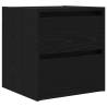 Wall-mounted Bedside Cabinets - 2 pcs Black Oak - Stylish Storage