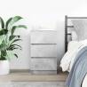 Stylish Concrete Grey Bedside Cabinet - 3 Drawers | Hipomarket