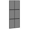 Black Sliding Door with Hardware Set - 90x205 cm Tempered Glass