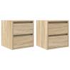 Wall-Mounted Bedside Cabinets - 2 pcs Sonoma Oak | HipoMarket