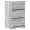 Stylish Bedside Cabinets with 3 Drawers - Grey Sonoma