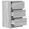 Stylish Bedside Cabinets with 3 Drawers - Grey Sonoma