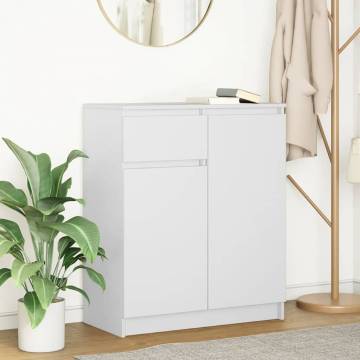 Stylish White Sideboard with Drawer - 71x35x84 cm