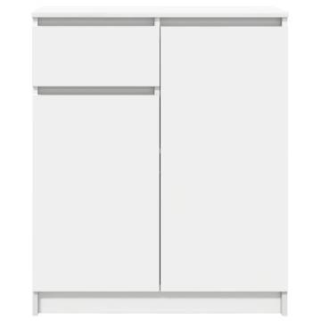 Stylish White Sideboard with Drawer - 71x35x84 cm