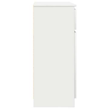 Stylish White Sideboard with Drawer - 71x35x84 cm