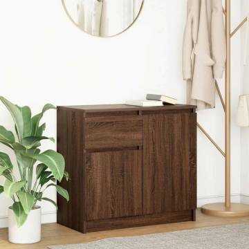 Stylish Brown Oak Sideboard with Drawer - 71x35x65 cm