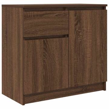 Stylish Brown Oak Sideboard with Drawer - 71x35x65 cm