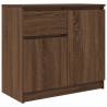 Stylish Brown Oak Sideboard with Drawer - 71x35x65 cm