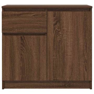 Stylish Brown Oak Sideboard with Drawer - 71x35x65 cm