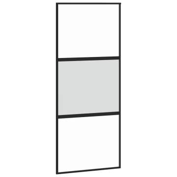 Stylish Sliding Door with Hardware Set - Black 90x205 cm