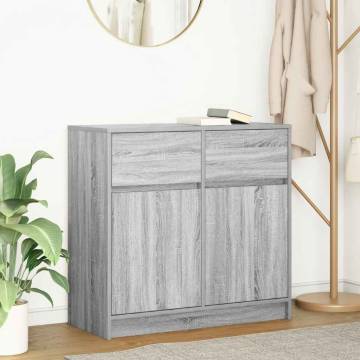 Grey Sonoma Sideboard with Drawer - 80x34x76 cm