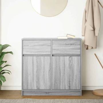 Grey Sonoma Sideboard with Drawer - 80x34x76 cm