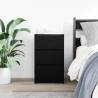 Stylish Black Bedside Cabinet with 3 Drawers - 39x35x65 cm