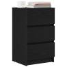 Stylish Black Bedside Cabinet with 3 Drawers - 39x35x65 cm