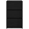 Stylish Black Bedside Cabinet with 3 Drawers - 39x35x65 cm