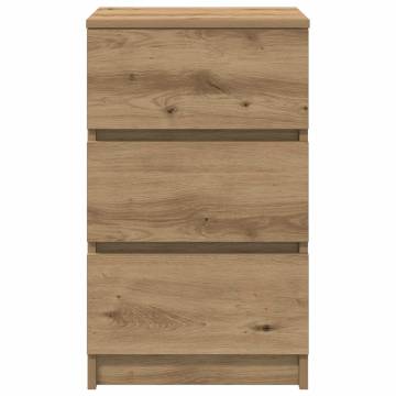 Stylish Bedside Cabinet with 3 Drawers - Artisan Oak