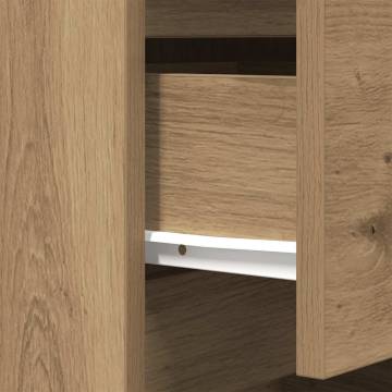 Stylish Bedside Cabinet with 3 Drawers - Artisan Oak