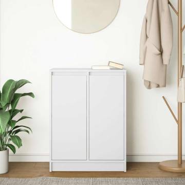 Stylish White Sideboard - 57x34x76 cm Engineered Wood Storage