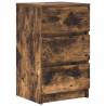 Stylish Bedside Cabinet with 3 Drawers - Smoked Oak Finish