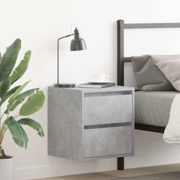 Wall-mounted Bedside Cabinets 2 pcs Concrete Grey - Hipomarket